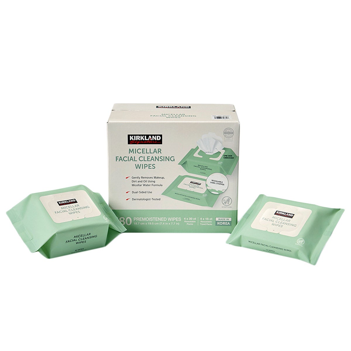 Kirkland Signature micellar facial cleansing wipes 180 count