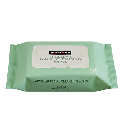 Micellar facial wipes for makeup removal