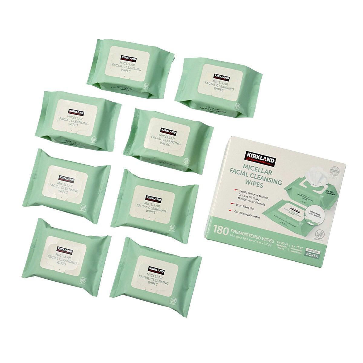 Embossed cleansing wipes for skin and makeup