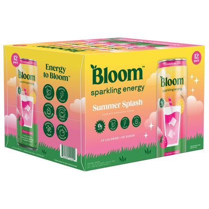 Bloom Summer Splash sparkling energy drink 12-pack