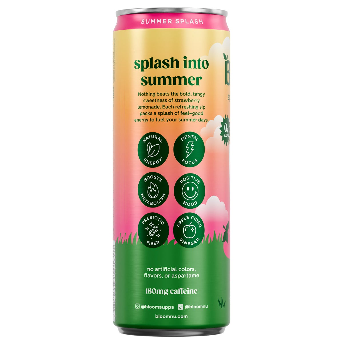 Zero sugar sparkling energy drink by Bloom