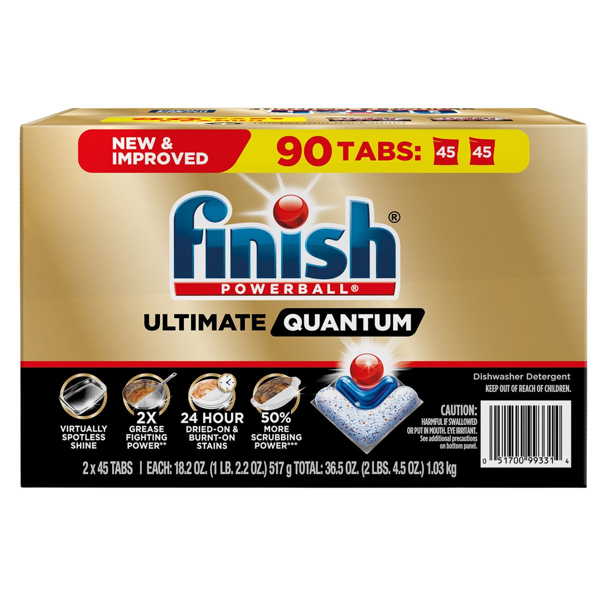 Finish Powerball Ultimate Quantum dish detergent tabs pack