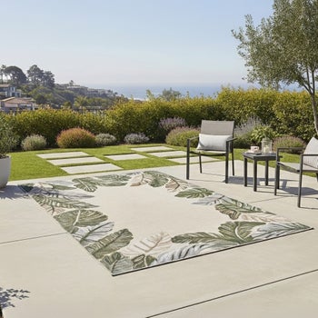 Laguna Molokai Ivory indoor outdoor area rug 5'3 x 7'