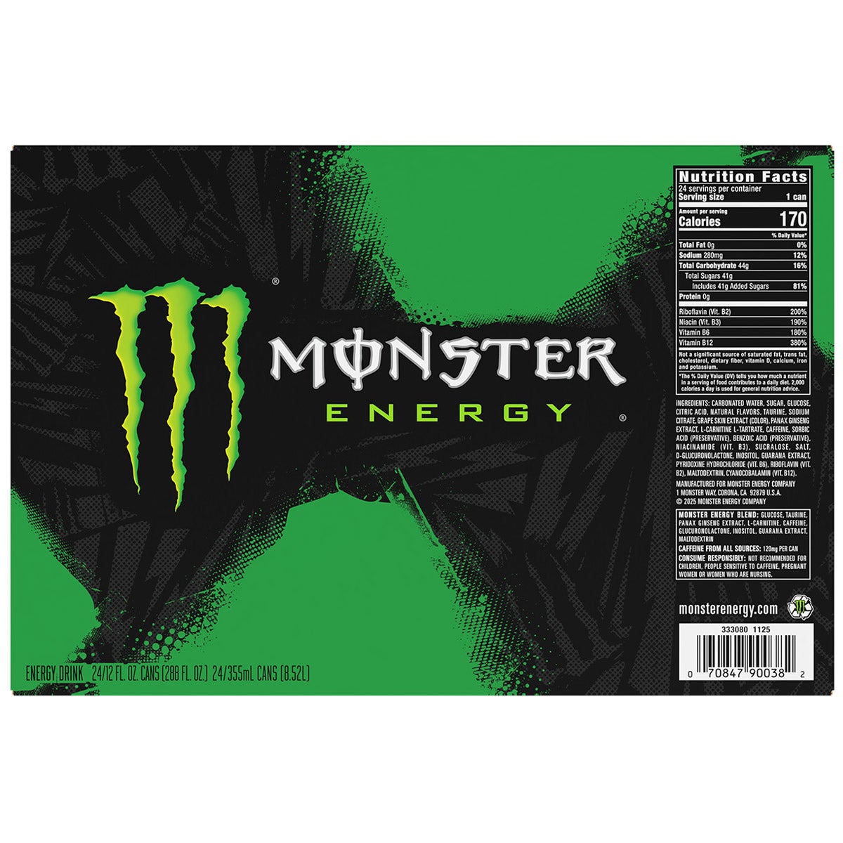 12 fl oz Monster energy drink cans