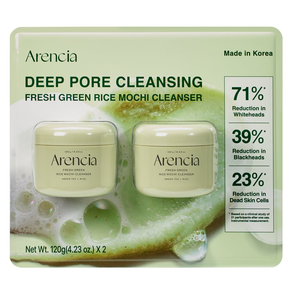 Arencia rice powder cleanser 2-pack skincare product