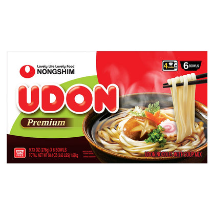 Nongshim udon noodles 6-count BPA-free bowl pack