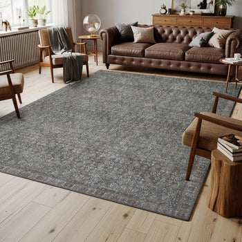 Cella vintage area rug 7'10 x 10 with low profile chenille face