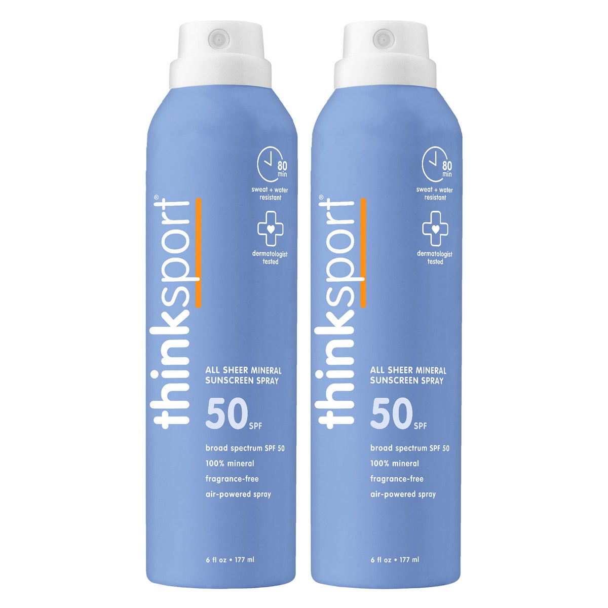 Thinksport mineral sunscreen spray SPF 50+ 2-pack