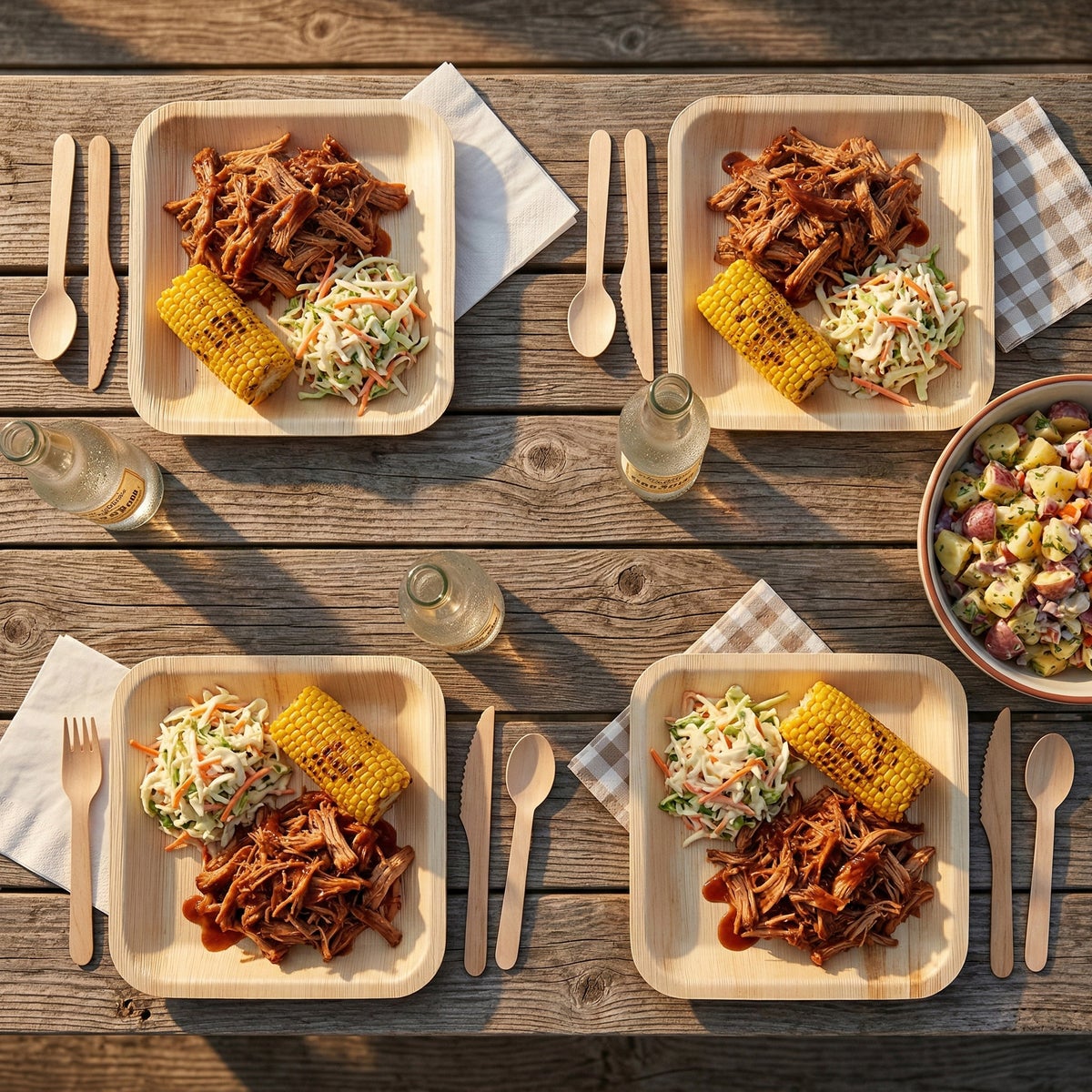 VerTerra 9-inch and 6-inch wooden plates