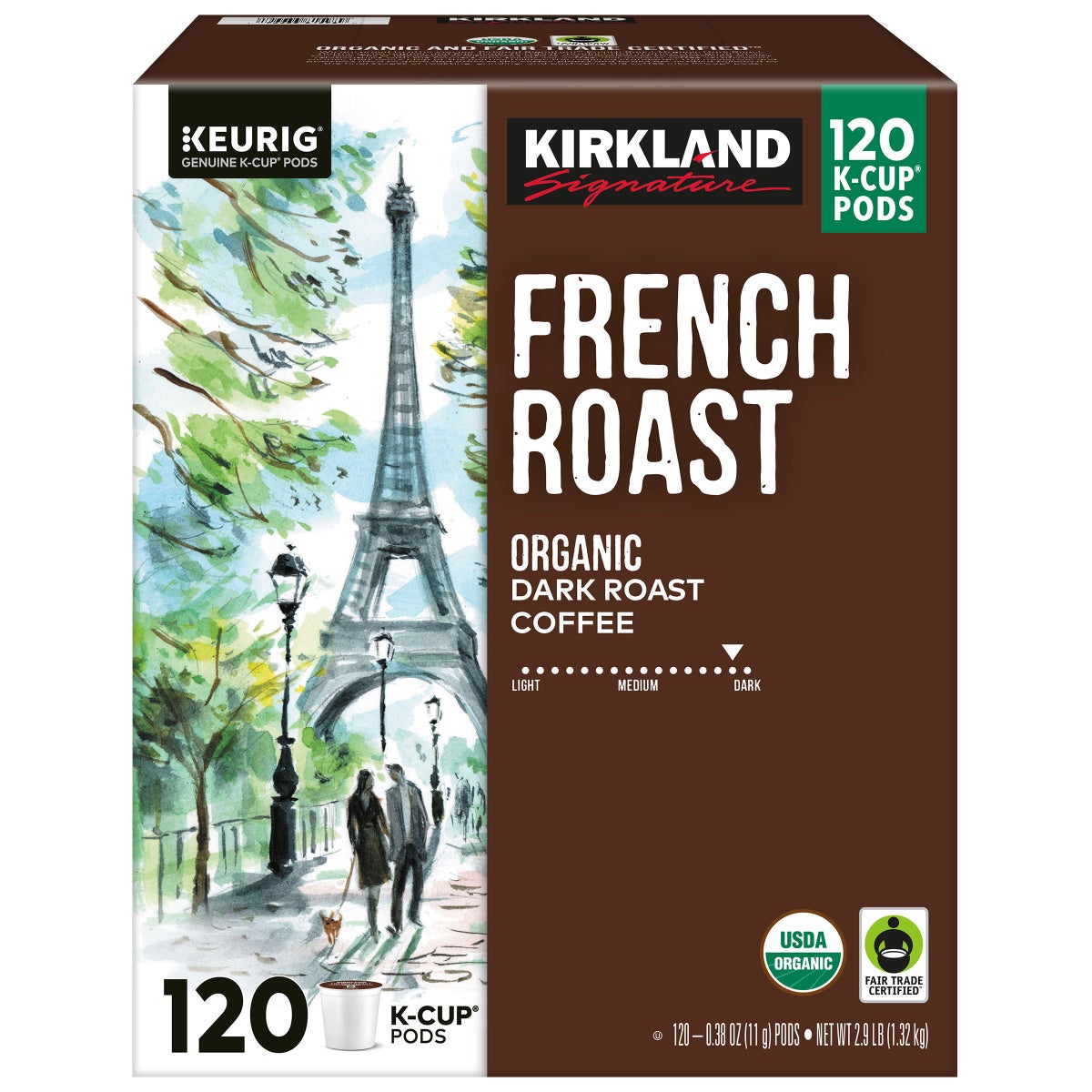 Kirkland Signature organic French roast K-Cup pods 120-count