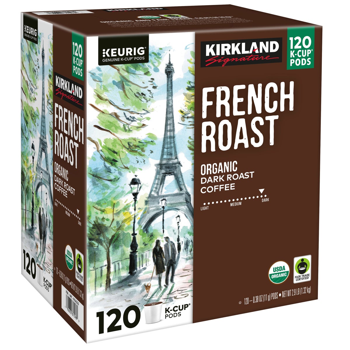 Dark roast single-serve coffee pods by Kirkland Signature