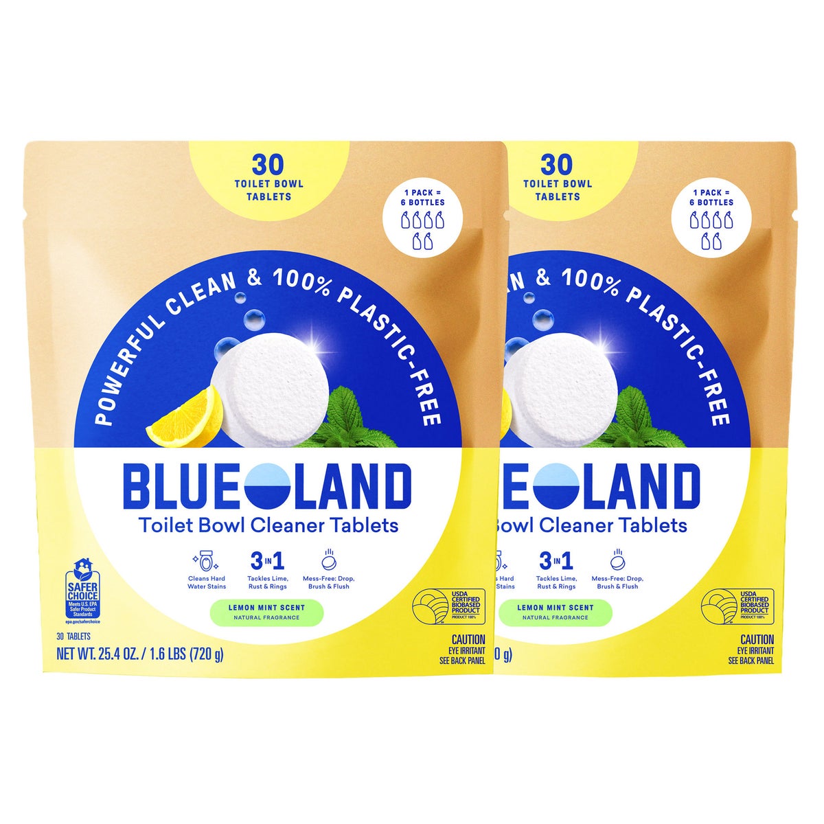 Blueland Lemon Mint toilet bowl cleaner tablets 60 count
