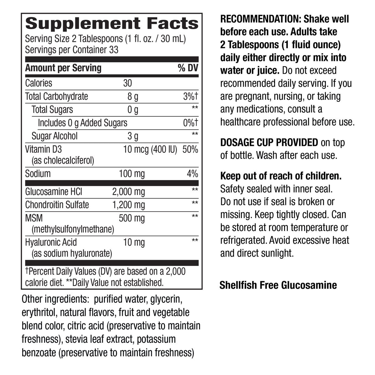 Wellesse extra strength joint movement supplement front label