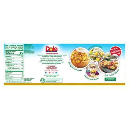 Canned Dole pineapple chunks for pantry use