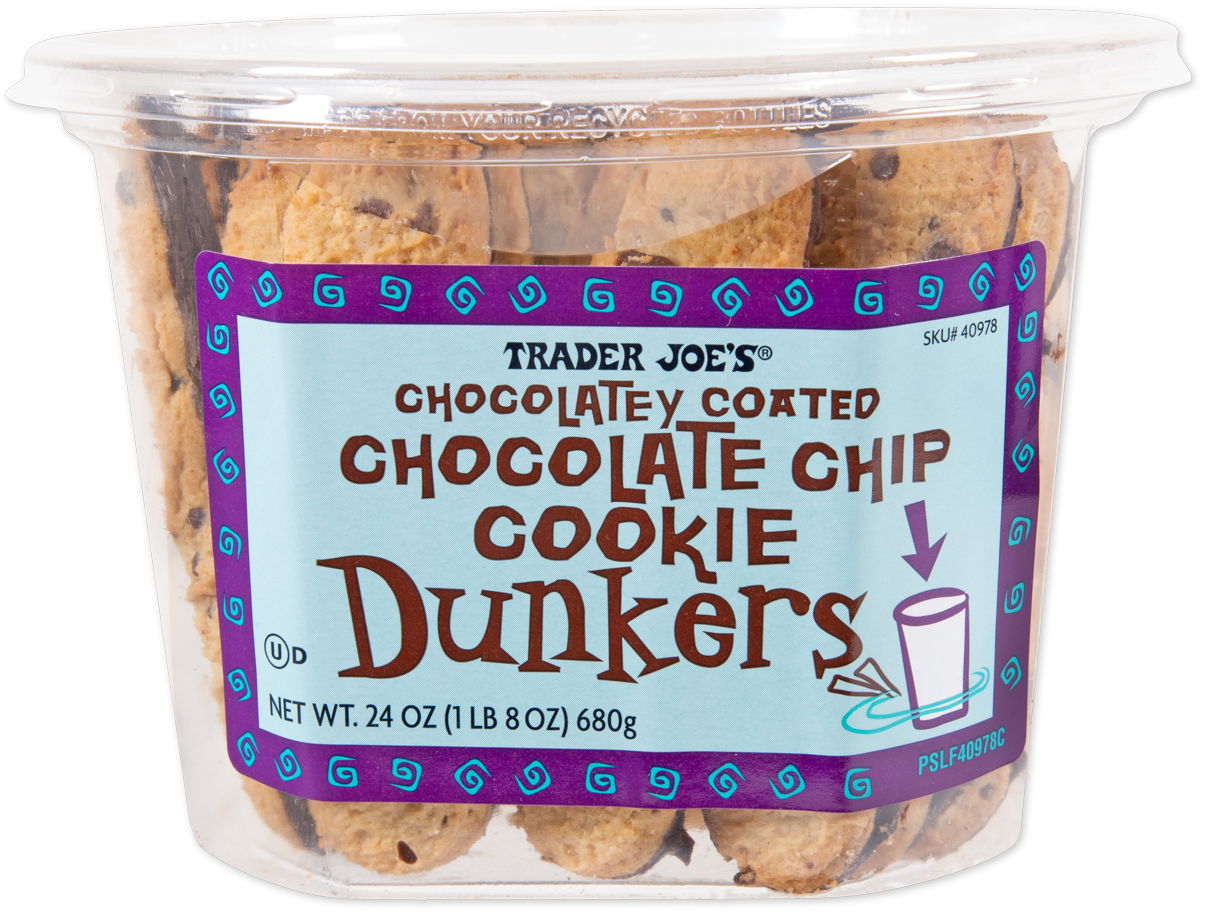 Trader Joe's Chocolate Chip Cookie Dunkers chocolatey coated snack