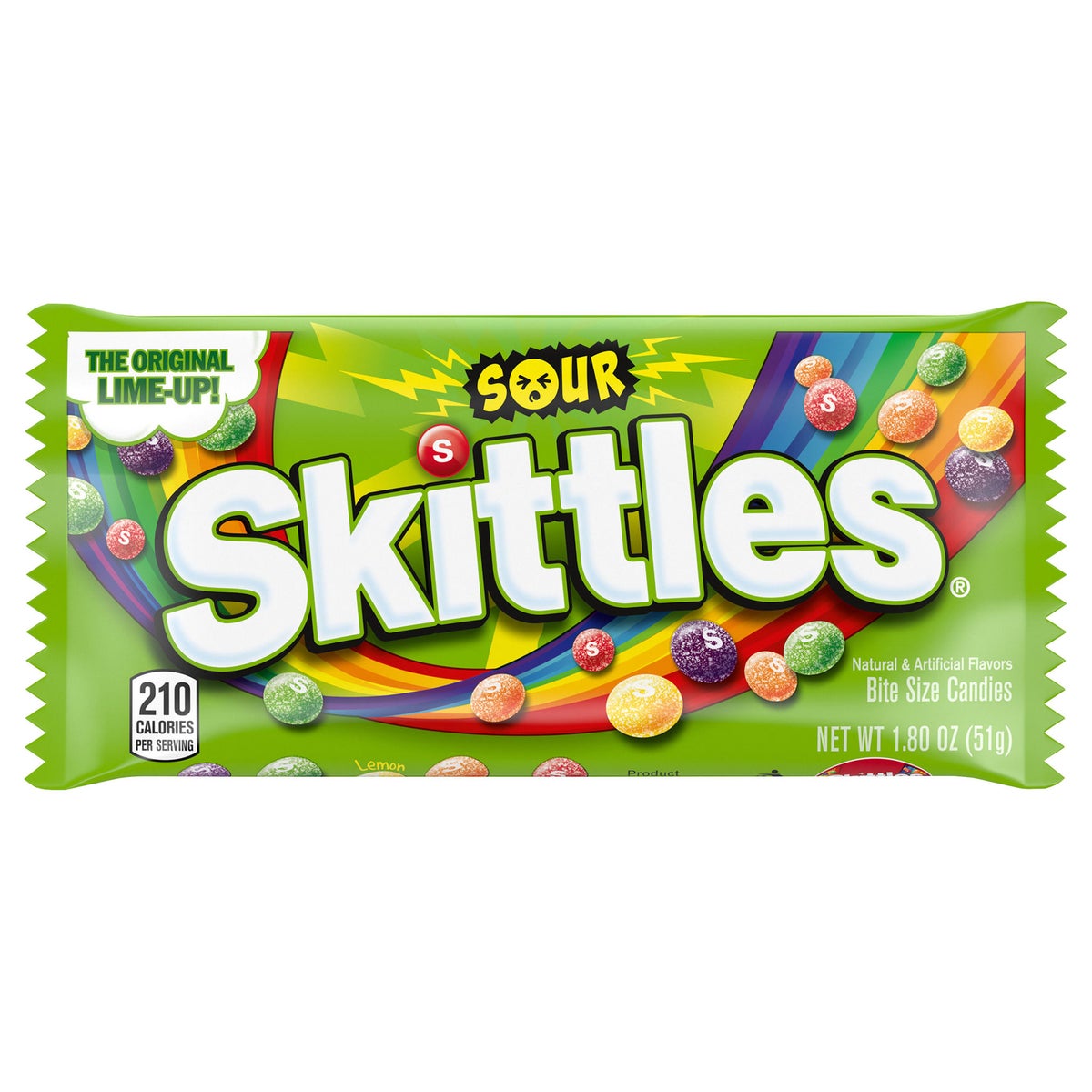 1.8 oz Skittles sour candy packs for sharing