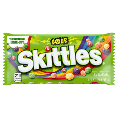 1.8 oz Skittles sour candy packs for sharing