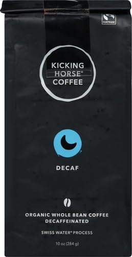 Kicking Horse decaf dark roast coffee bag detail