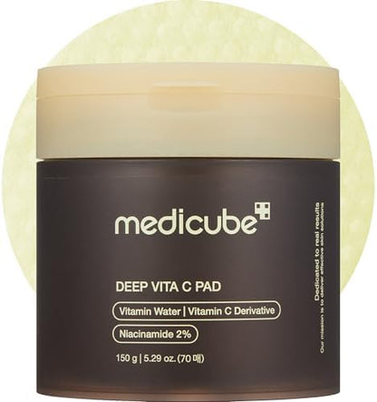 medicube Toner Pads Zero Pore Pad 2.0 | Dual-Textured Facial Pad for Exfoliation and Pore Care with 4.5% AHA Lactic Acid, 0.45% BHA Salicylic Acid | Ideal for All, Korean Skin Care, 70 Pads (1 Pack)
