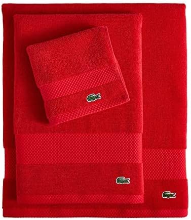 Lacoste Heritage hand towel with signature crocodile detail