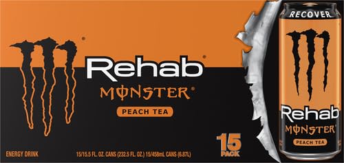 Monster Rehab energy drink with peach tea flavor