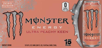 Peach flavor Monster Energy Ultra cans