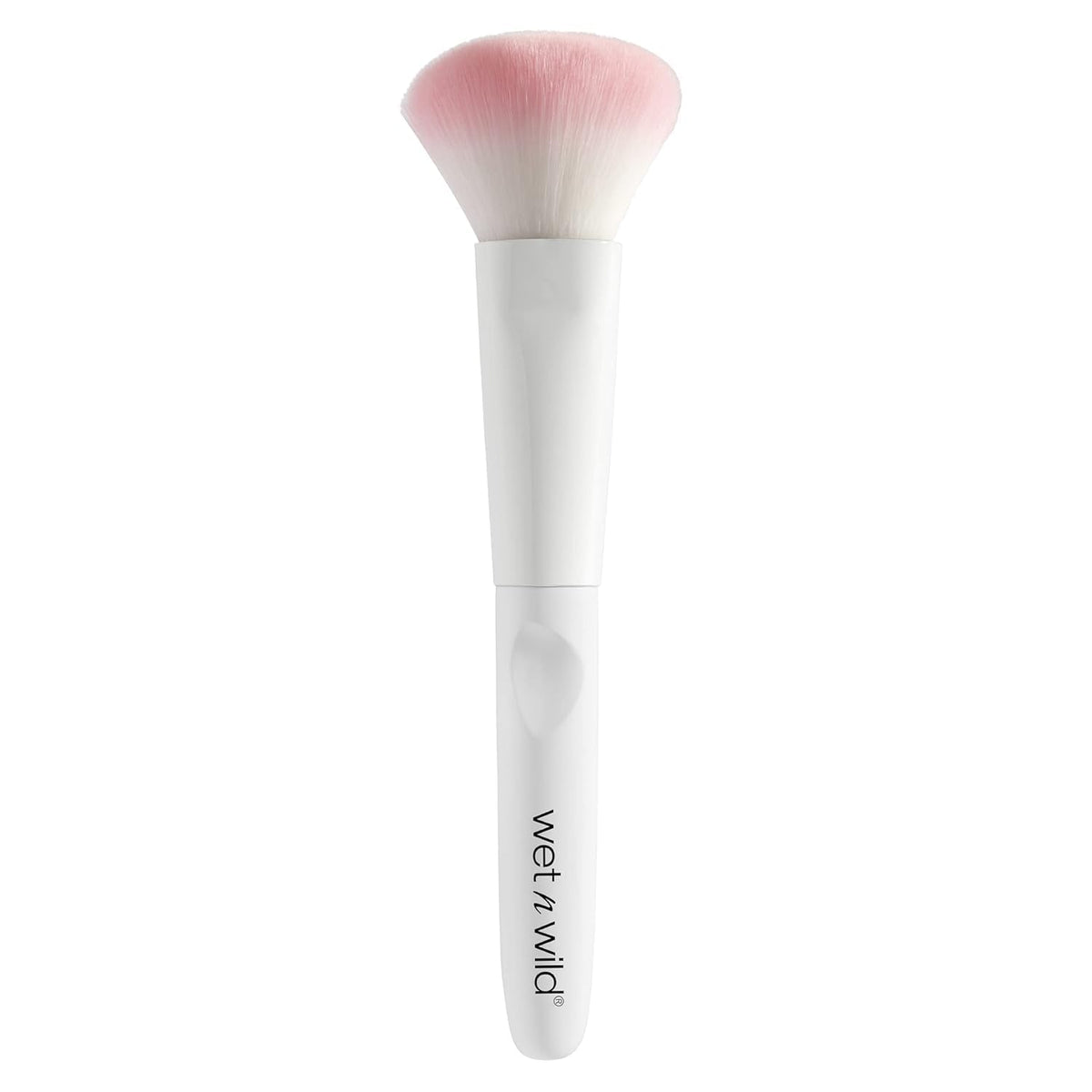 Vegan contour brush with plush synthetic fibers