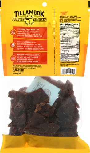Old fashioned Tillamook beef jerky package front view