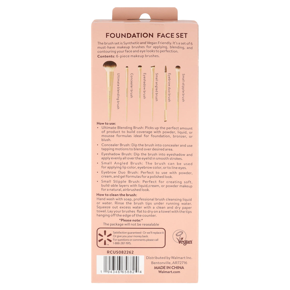 Walmart reusable brushes for everyday face makeup