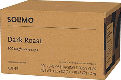 Solimo single serve dark roast coffee pods pack