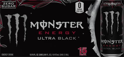 Monster Energy Ultra Black 15 can energy drink pack