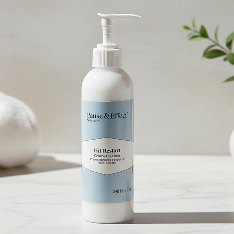 Pause & Effect Gentle Enzyme Face Cleanser for Dry, Sensitive Skin — Hydrating Cream Face Wash with Green Tea, Removes Makeup and Sunscreen, for Menopausal Skin, Women 40 Plus, 240ml