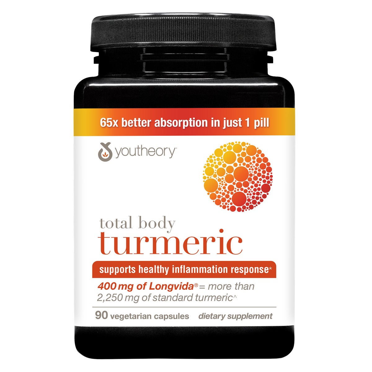 Youtheory Total Body Turmeric vegetarian capsules bottle