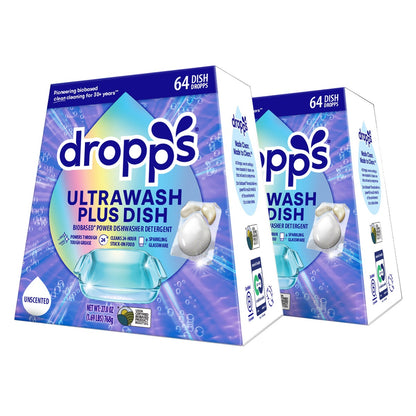 Dropps Ultrawash Plus unscented dishwasher detergent pacs 128 count