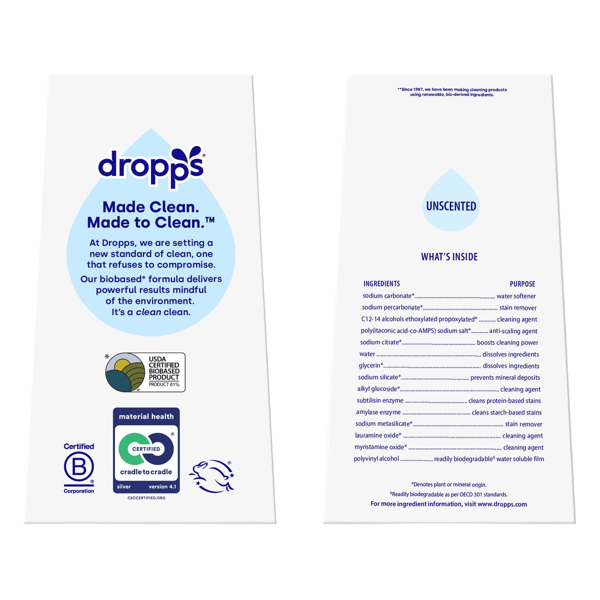 Dropps multi-chamber dishwasher detergent pacs household cleaning