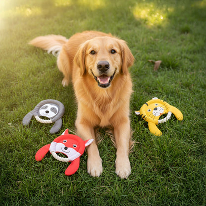 PawsPik Woodland Safari Trio dog toy combo
