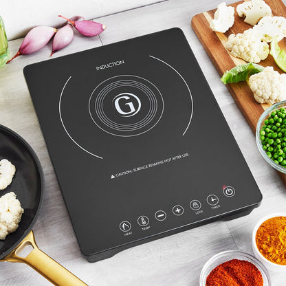 GreenPan induction cooktop with black glass surface