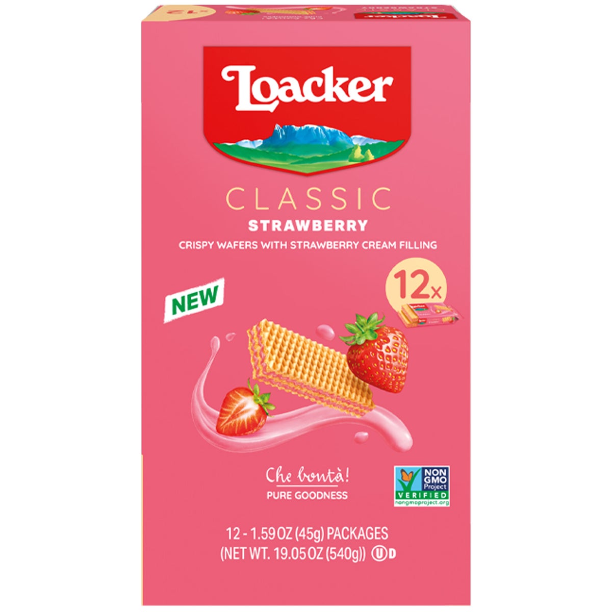Loacker classic strawberry crispy wafers 12 count