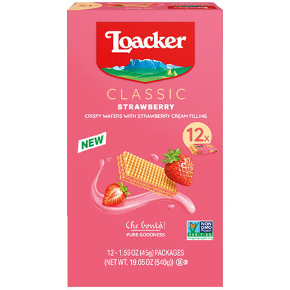 Loacker classic strawberry crispy wafers 12 count