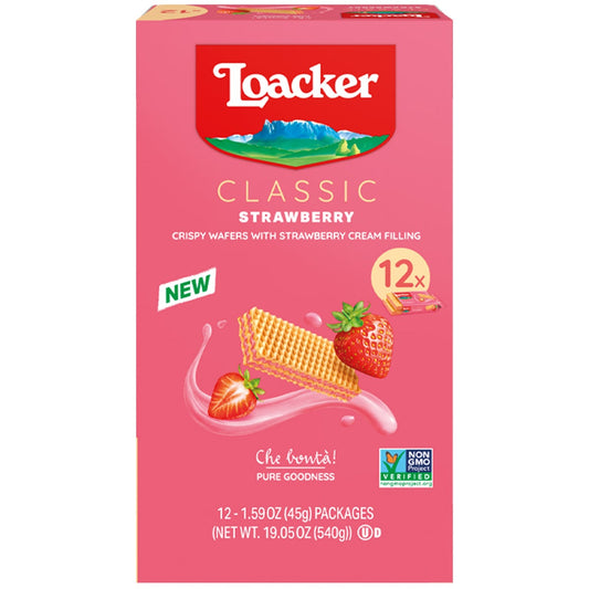 Loacker classic strawberry crispy wafers 12 count