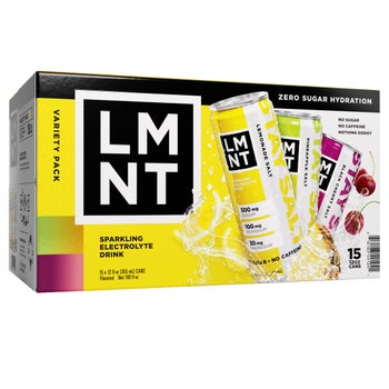 LMNT sparkling electrolyte drink variety pack 15 count cans
