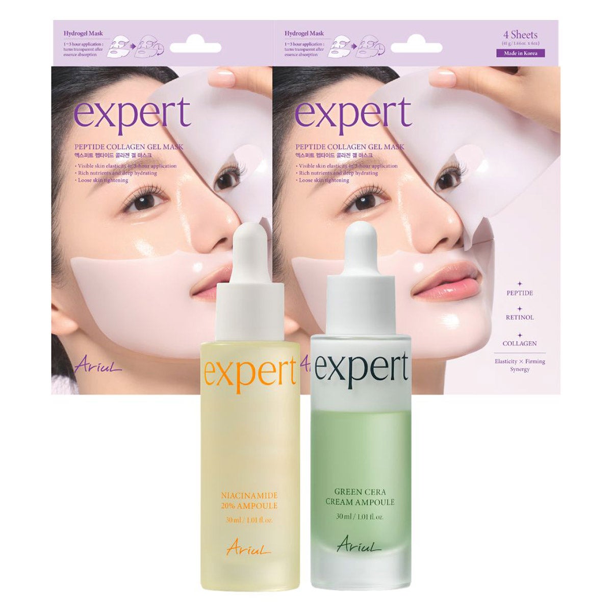 Ariul Expert Skincare Set with hydrogel masks and ampoules