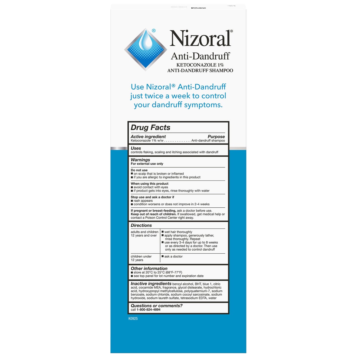 Nizoral shampoo with 1% ketoconazole for dandruff