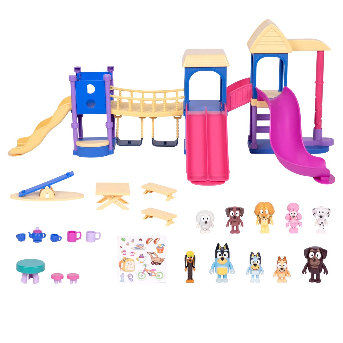 Bluey toy set with sandbox and seesaw