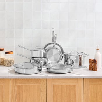 T-fal 12-piece tri-ply stainless steel cookware set