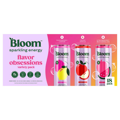 Bloom Sparkling Energy Drink variety pack 18-count
