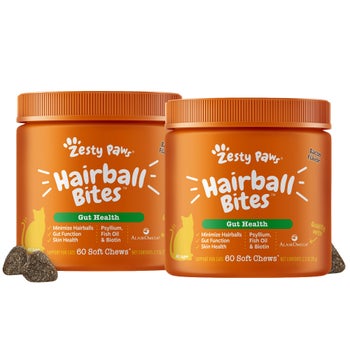 Zesty Paws Hairball Bites for Cats bacon flavor 2-pack
