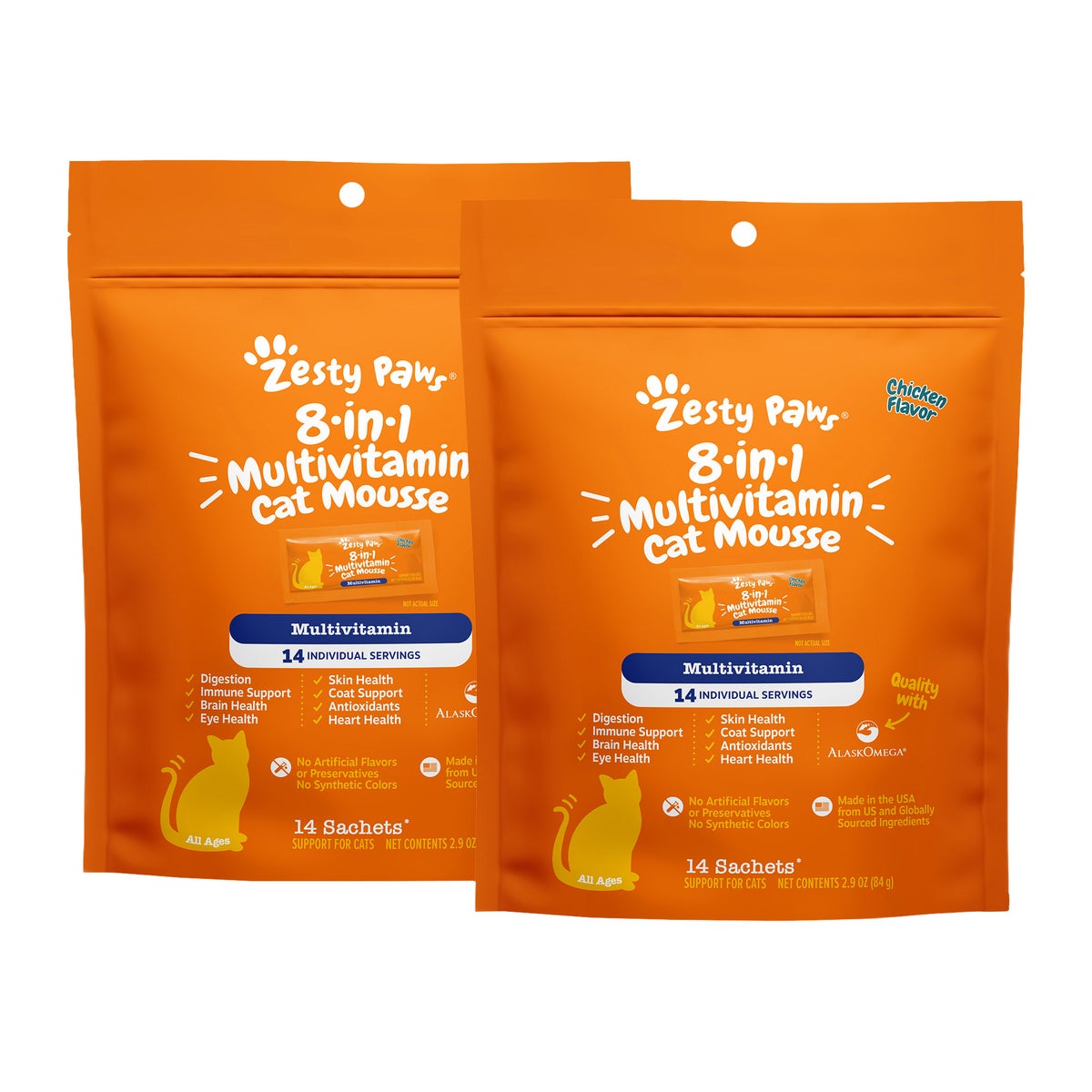 Zesty Paws cat mousse multivitamin 2-pack