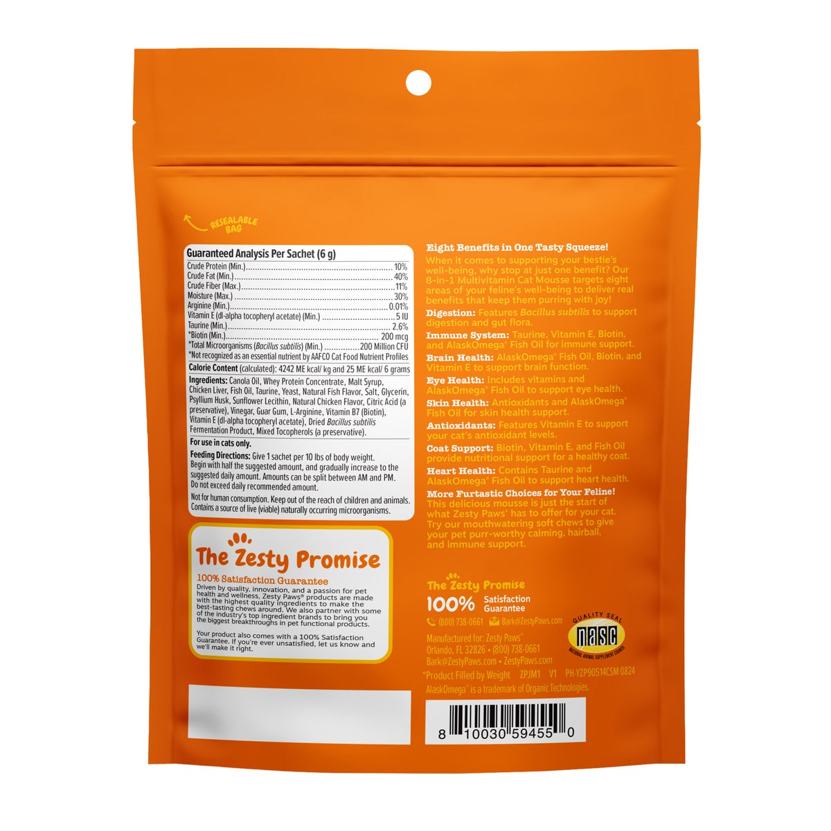 Zesty Paws 14 count cat mousse pouches