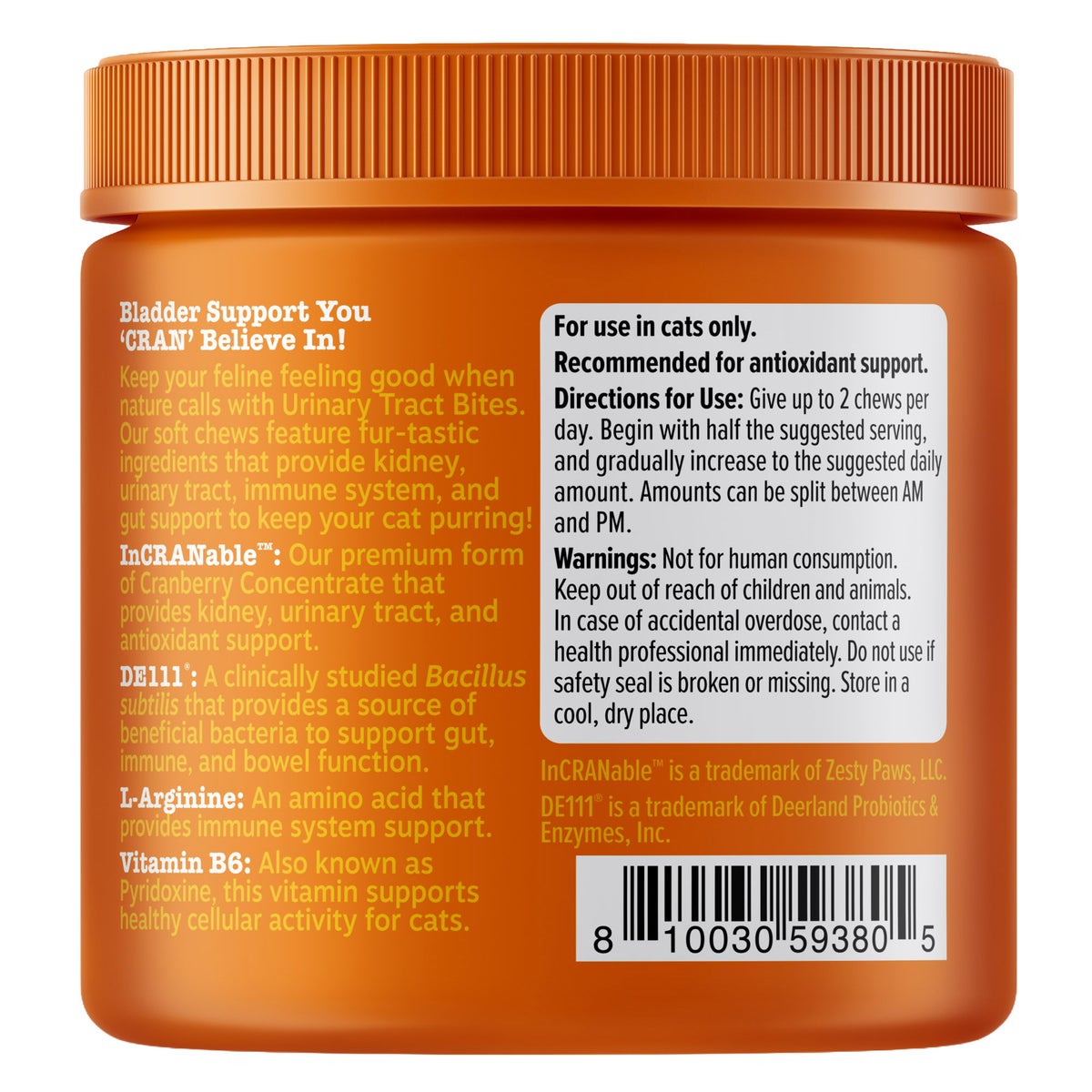 Zesty Paws urinary tract support bites for cats